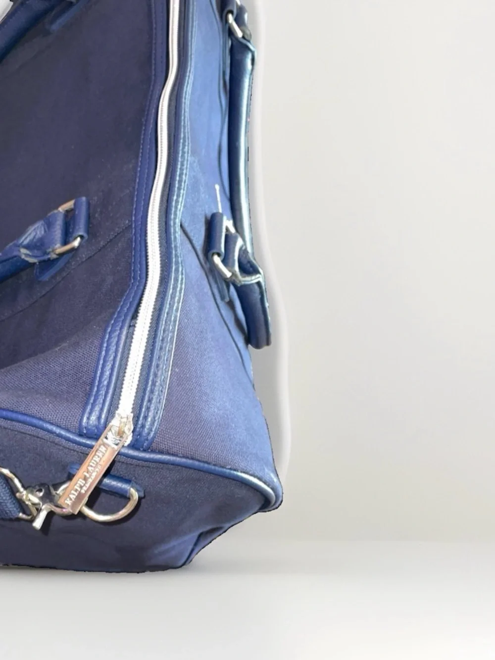 Polo Ralph Lauren-Canvas ,20”x12”x8”, Weekender Duffle Bag - Navy/Purple,GUC
